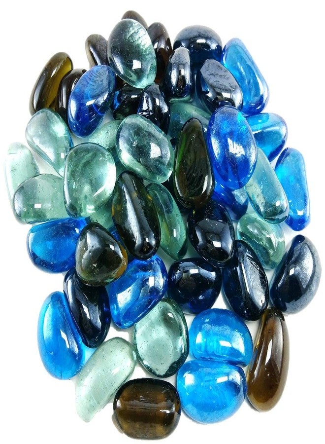 دي أس حصى زجاجي شفاف متعدد الألوان من دي إس، خرز حجري لأحواض السمك، والطاولات، والمزهريات، والنوافير، 50 قطعة - Image 2